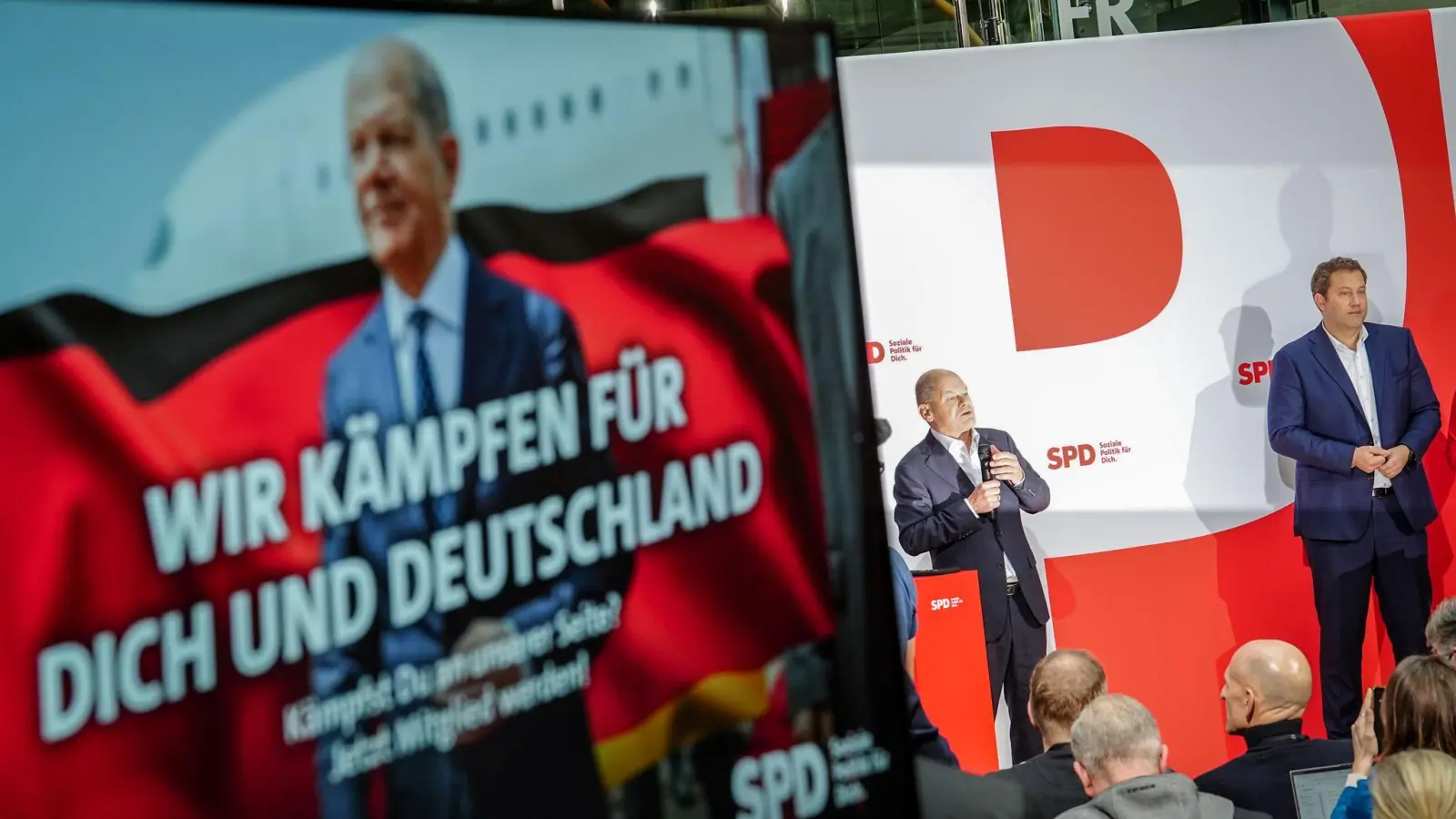 Scholz führt die SPD zum zweiten Mal als Kanzlerkandidat in die Bundestagswahl. (Foto: Kay Nietfeld/dpa)