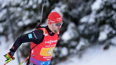 Danilo Riethmüller wird sensationell Zweiter im Massenstart. (Foto: Matthias Schrader/AP/dpa)