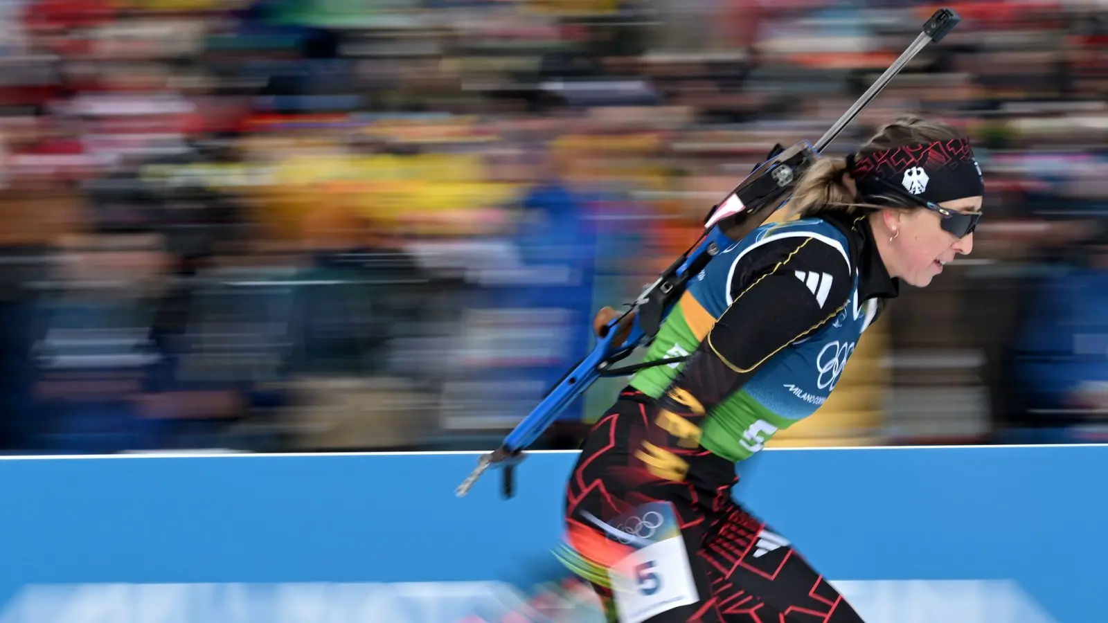Zu oft nur nah dran: Franziska Preuß gewann bislang keine Einzel-Medaille in Antholz. (Foto: Hendrik Schmidt/dpa)