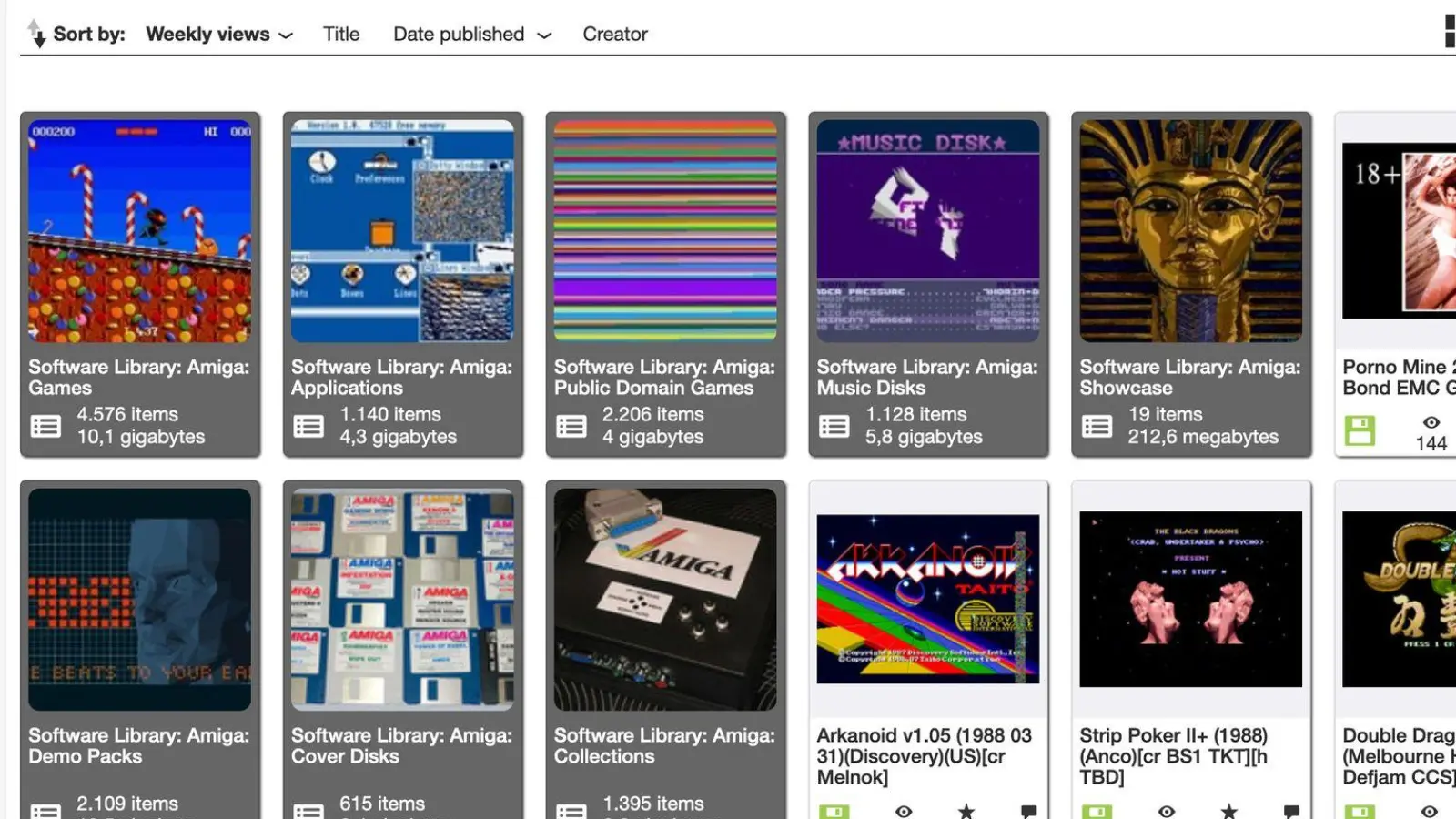 Amiga-Spiele so weit das Auge reicht: Das Internet Archive speichert sie für uns und die Nachwelt. (Foto: archive.org/details/softwarelibrary_amiga/dpa-tmn)