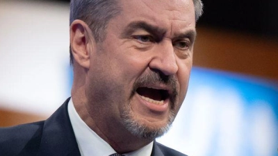 Markus Söder bekennt sich auf dem CSU-Parteitag zu Israel. (Foto: Sven Hoppe/dpa)