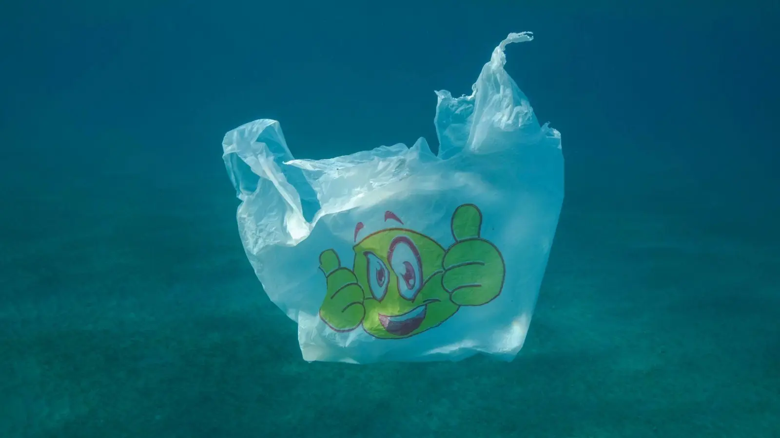 Plastiktüte im Meer. In Berlin kam der Runde Tisch Meeresmüll, der Handlungsempfehlungen gegen die Plastikverschmutzung von Nord- und Ostsee erarbeitet. (Foto: Andrey Nekrasov/ZUMA Press Wire/dpa)