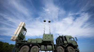Der Raketenwerfer des Flugabwehrsystems Iris-T (Archivbild) (Foto: Sebastian Gollnow/dpa)