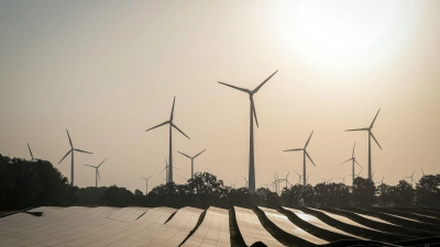 Wind (30 Prozent) und Photovoltaik (16 Prozent) stehen zusammen für fast die Hälfte der Stromerzeugung in Deutschland. (Symbolbild) (Foto: Kay Nietfeld/dpa)