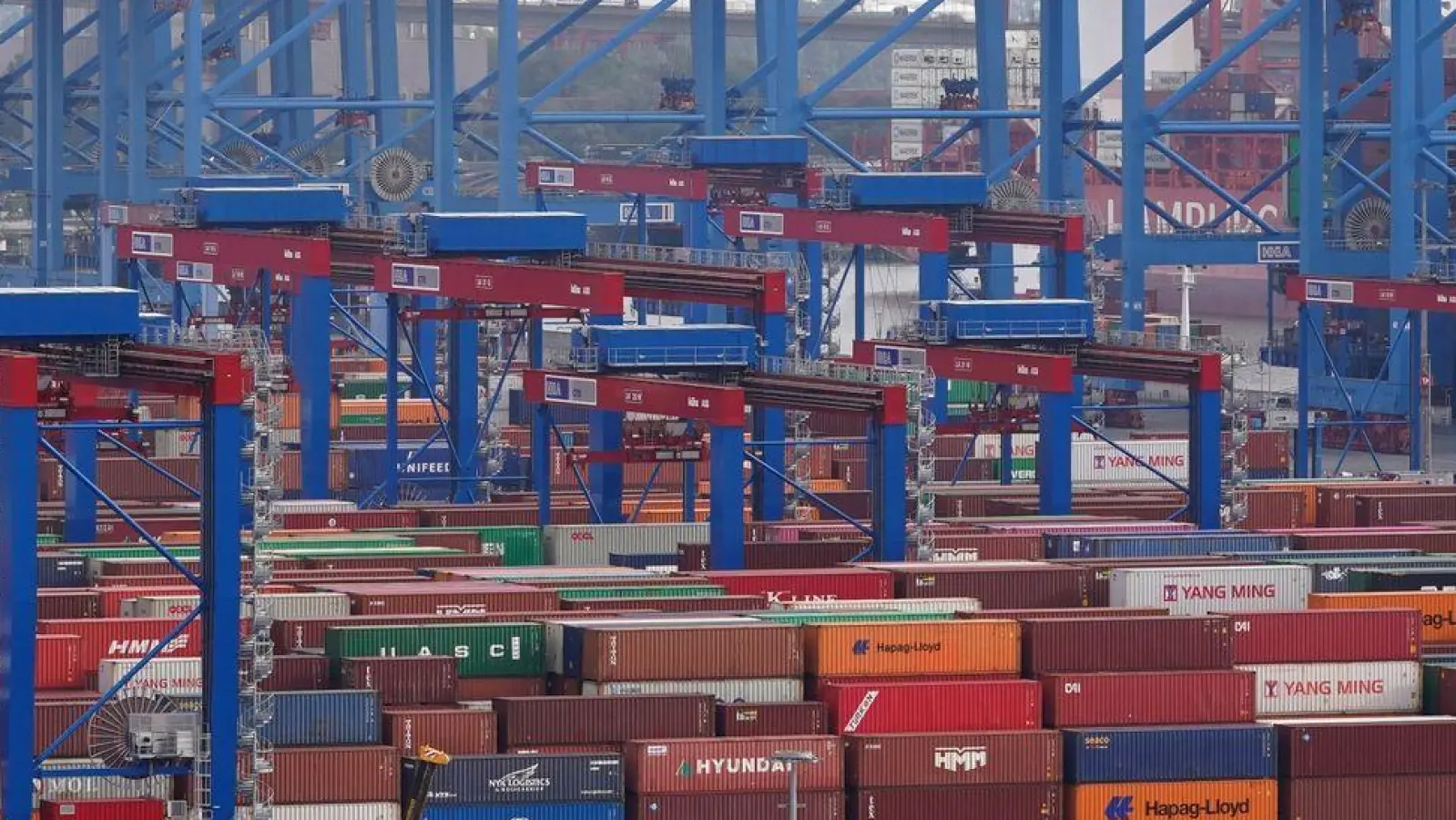 Container am Terminal Burchardkai im Hamburger Hafen. (Foto: Marcus Brandt/dpa)