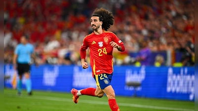 Spaniens Marc Cucurella ist beim EM-Halbfinale ausgepfiffen worden. (Foto: Tom Weller/dpa)