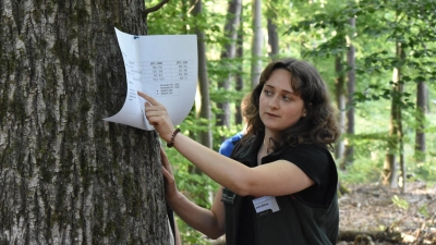 Julia Billner vom Amt für Ernährung, Landwirtschaft und Forsten hatte auch ein Klimadiagramm mitgebracht. (Foto: Ute Niephaus)