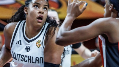 Nyara Sabally zeigte gegen Japan ihren Wert für das deutsche Team. (Foto: Andreas Gora/dpa)
