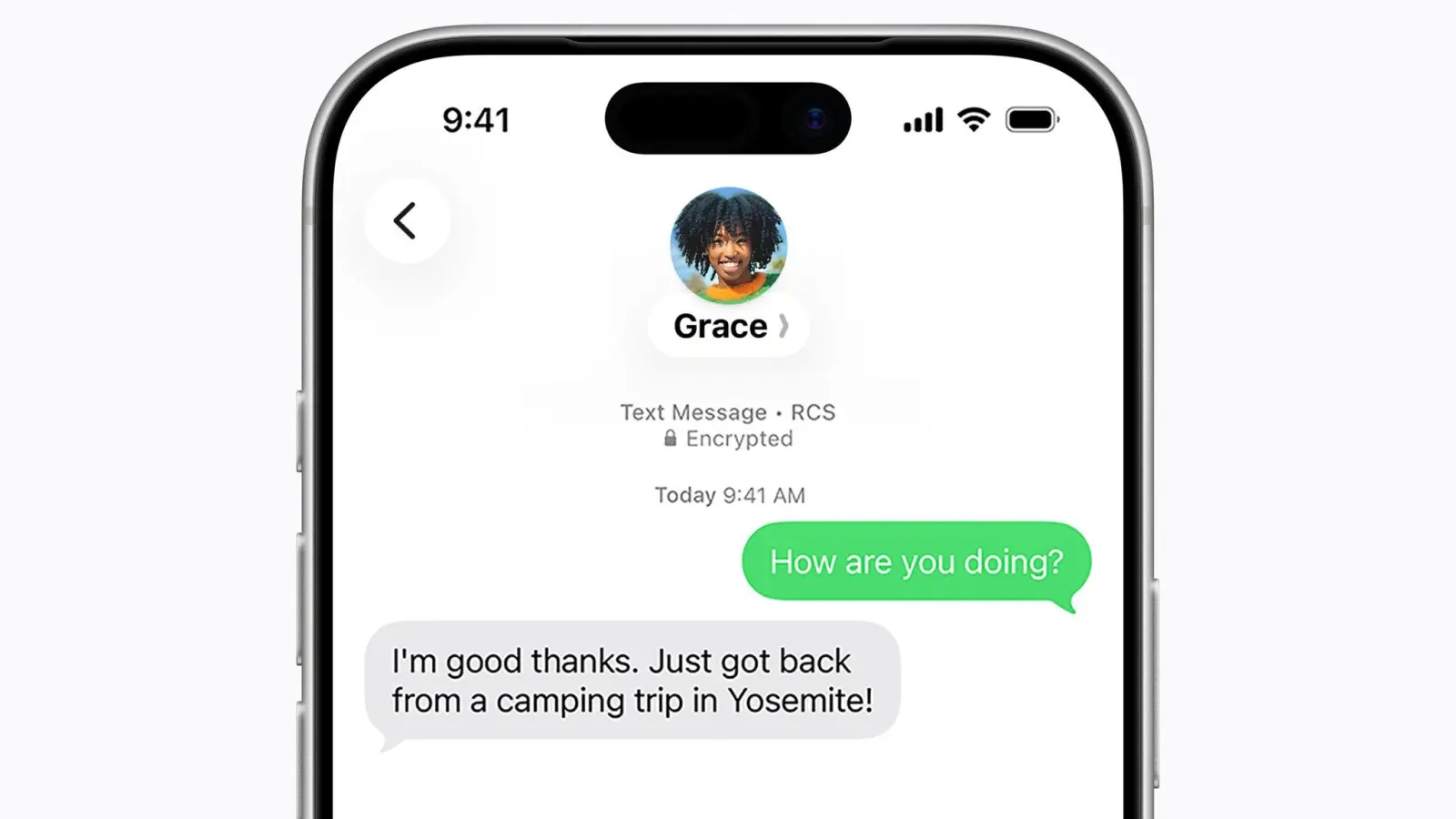 Sichere Sache: Sowohl in der Nachrichten-App von Apple (Bild) als auch in Googles Messages-App symbolisiert ein kleines Schloss oben über der Konversation, das mit Ende-zu-Ende-Verschlüsselung gechattet wird. (Foto: Apple Inc./dpa-tmn)
