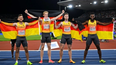 Die deutschen Sprinter holten ohne Owen Ansah EM-Silber. (Foto: Sven Hoppe/dpa)
