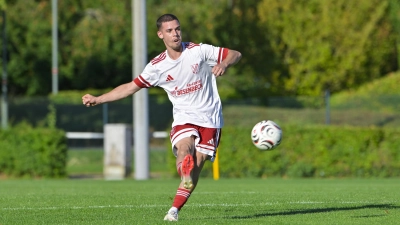 Moritz Ortner (hier in einem Heimspiel) erzielte in der ersten Hälfte den schnellen Ausgleich für Neuendettelsau. (Foto: Martin Rügner)