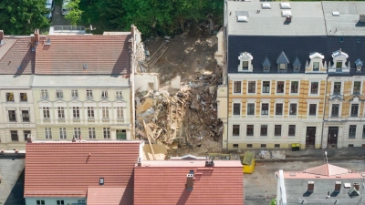 Der Rettungseinsatz nach dem Einsturz des Gründerzeithauses in Görlitz dauerte etwa 72 Stunden. (Foto: Sebastian Kahnert/dpa)