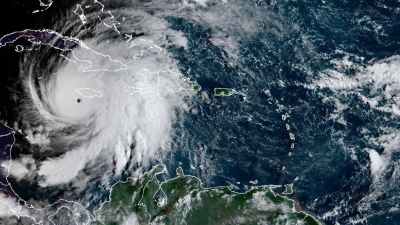 Der große Hurrikan „Melissa“ ist auch aus dem Weltall sichtbar. (Foto: Uncredited/NOAA/AP/dpa)