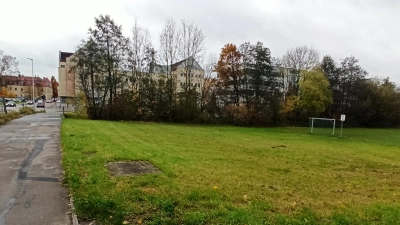Auf diesem Gelände neben dem Bolzplatz an der Rügländer Straße soll der Fitnessparcour entstehen. (Foto: Winfried Vennemann)
