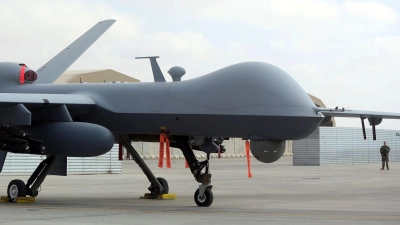 Eine US-amerikanische Drohne vom Typ MQ-9. (Foto: Massoud Hossaini/AP/dpa)