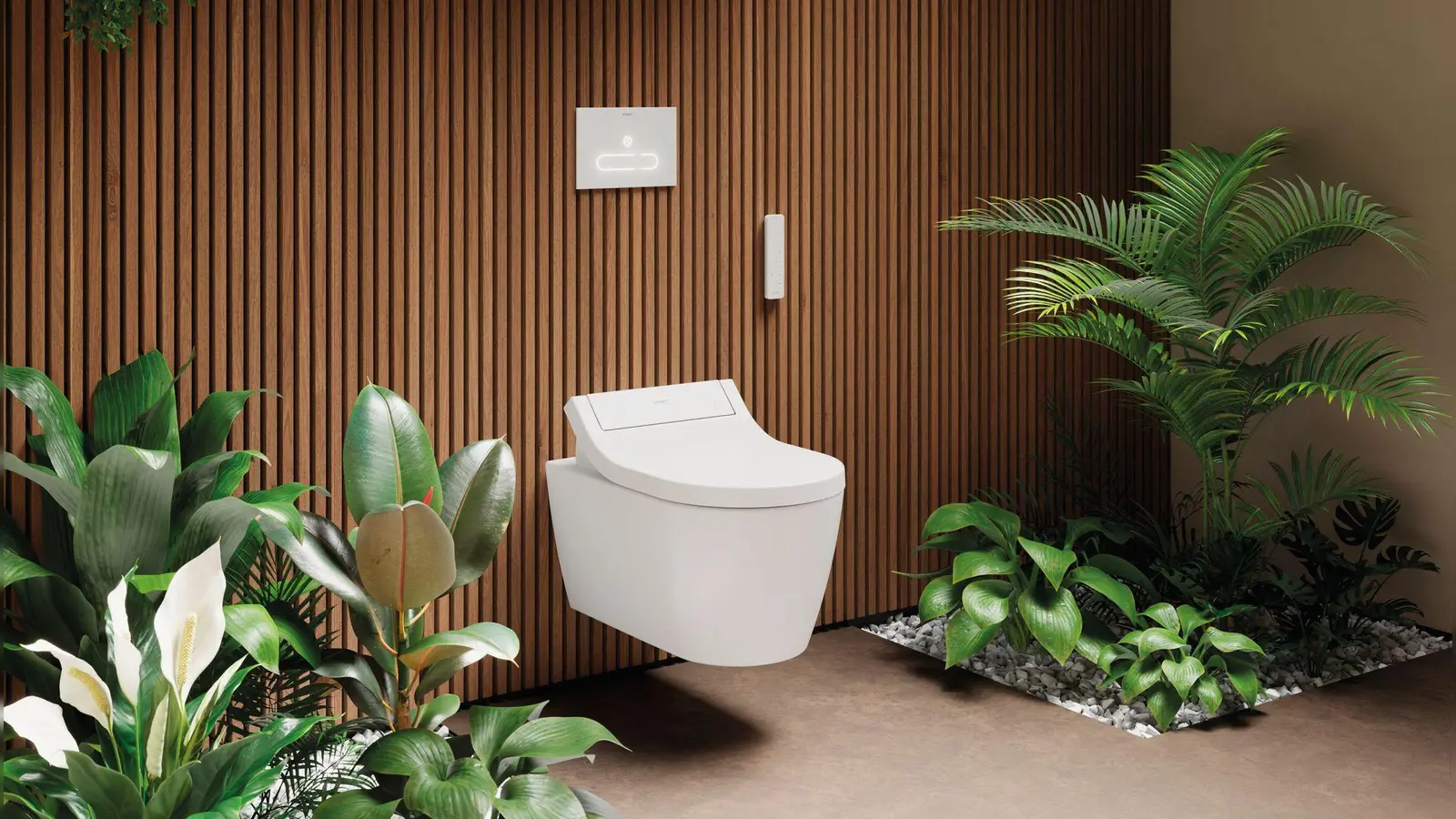 Haben ein klares Design: Moderne Toiletten wie das Sensowash WC von Duravit. (Foto: Duravit/dpa-tmn)