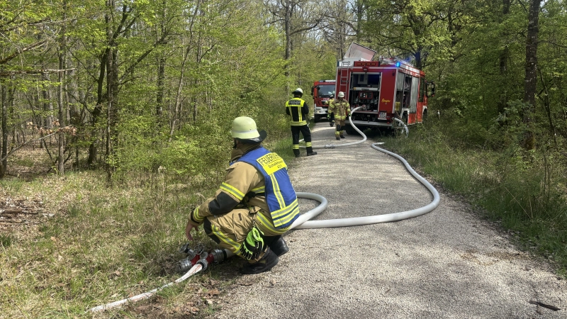 Auf dem Bocksberg bei Ansbach kam es am Montag zu einem großen Waldbrand.  (Foto: NEWS5 / Kevin Weddig)
