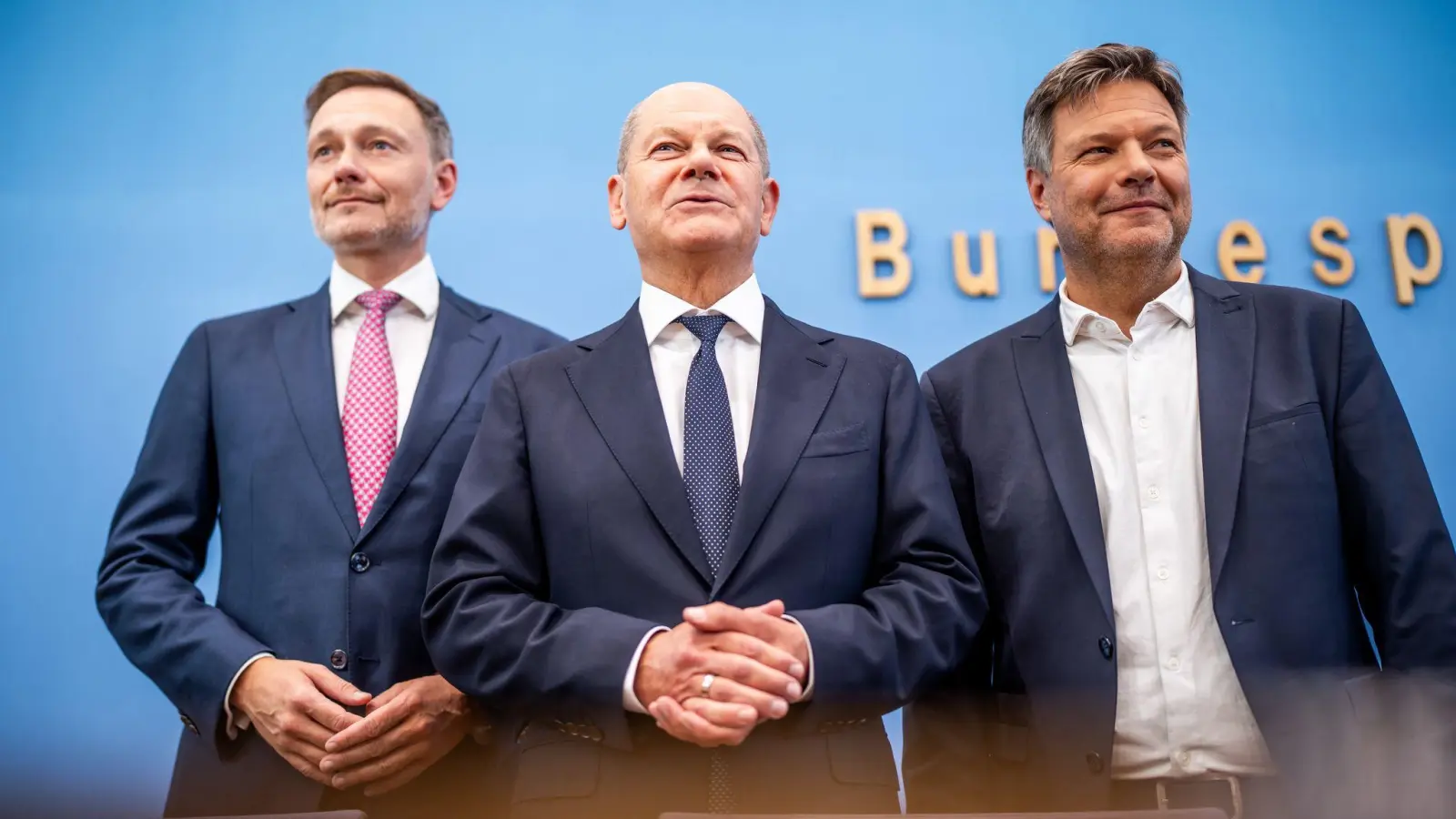 Wollen nochmal anpacken: Lindner, Scholz, Habeck. (Archivbild) (Foto: Michael Kappeler/dpa)