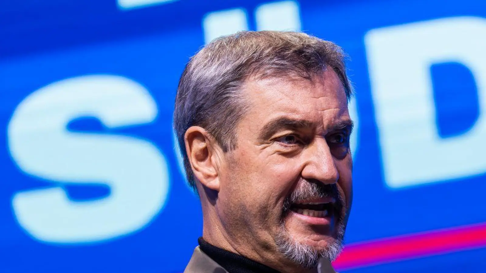 Merz müsse auch eine Koalition zusammenhalten, gibt CSU-Chef Markus Söder der Jungen Union im Rentenstreit zu Bedenken. (Foto: Philipp von Ditfurth/dpa)