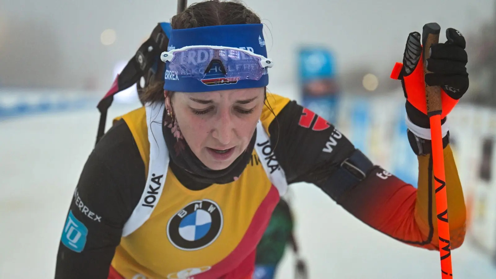 Franziska Preuß hatte keine Chance auf den Sieg. (Foto: Martin Schutt/dpa)