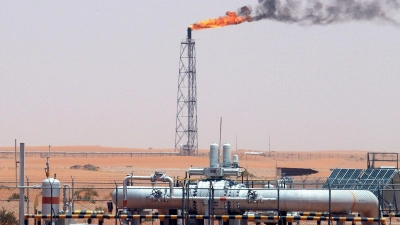 Blick auf ein saudi-arabischen Ölfeld, rund 160 Kilometer von Riad entfernt. (Archivbild) (Foto: Ali Haider/EPA/dpa)