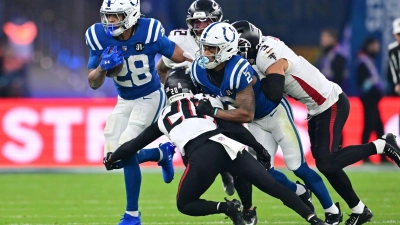 Dank Running Back Jonathan Taylor liegen die Colts auf Playoff-Kurs.  (Foto: Sebastian Christoph Gollnow/dpa)