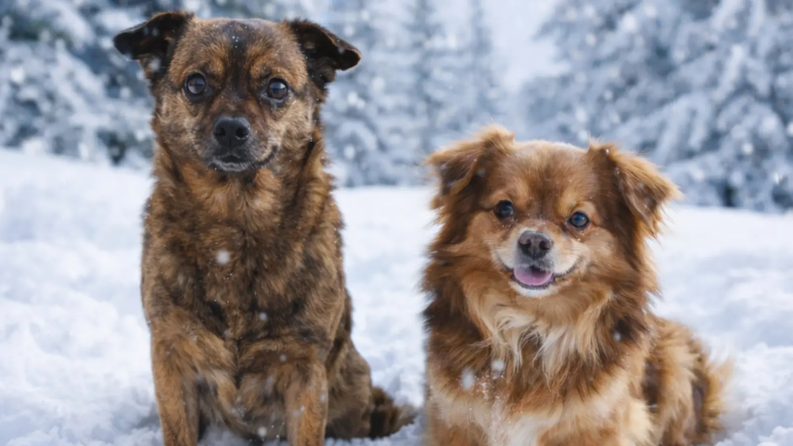 „Meine Hunde fühlten sich im ersten Schnee richtig wohl”, schreibt FLZ-Leserin Melanie Rosner. (Foto: Melanie Rosner)