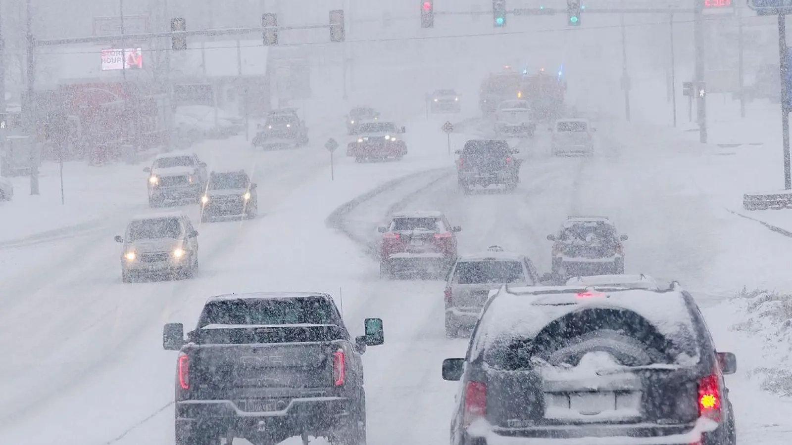 Schneefall im US-Bundesstaat Iowa. (Foto: Jerry Mennenga/ZUMA Press Wire/dpa)