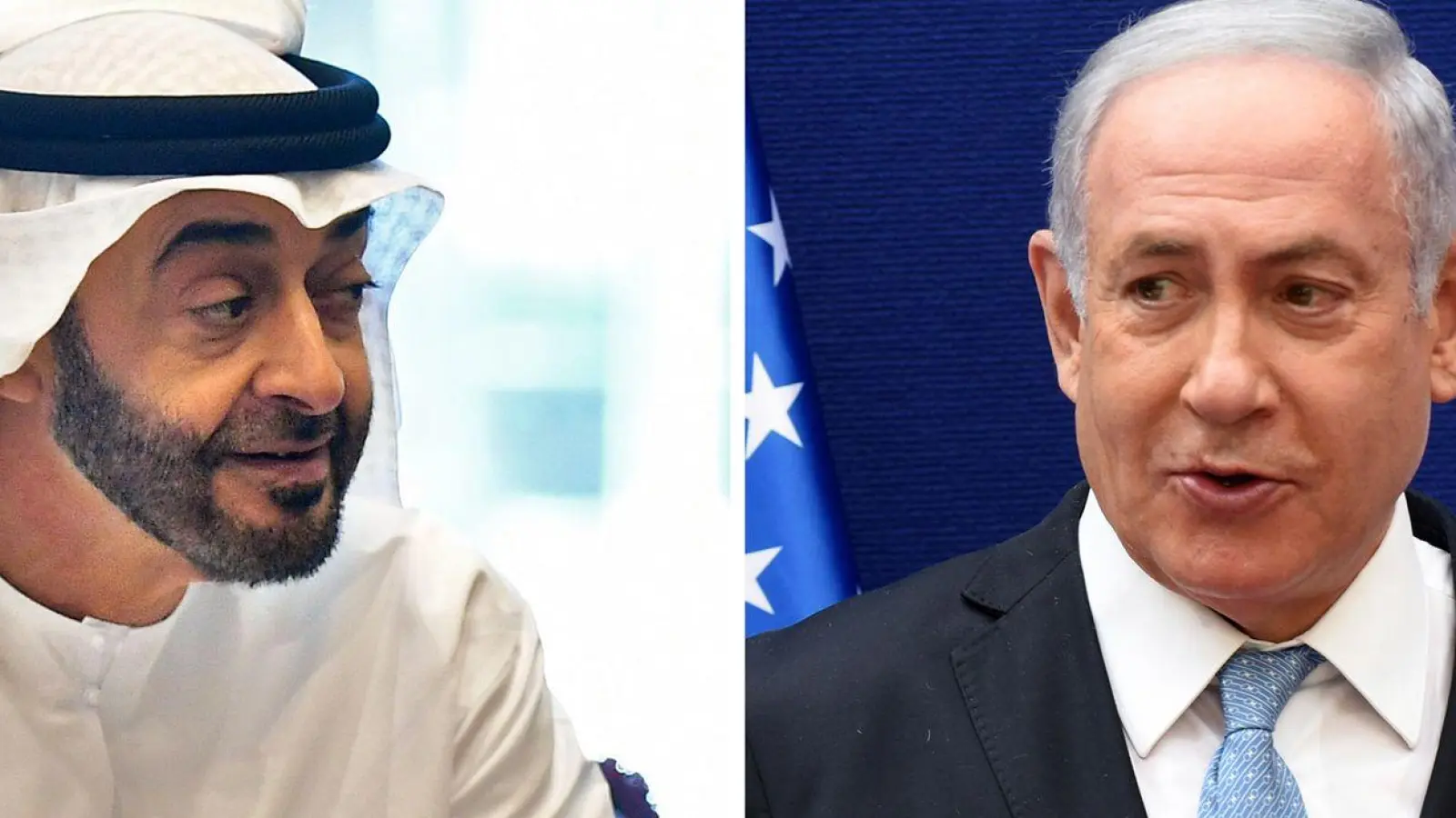 Der emiratische Präsident Mohammed bin Sajid (l) und der israelische Ministerpräsident Benjamin Netanjahu. (Archivbilder) (Foto: Debbi Hill/Pool UPI/AP/dpa)
