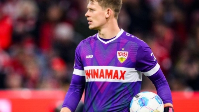Alexander Nübel ist noch bis 2026 vom FC Bayern an den VfB Stuttgart ausgeliehen. (Foto: Tom Weller/dpa)