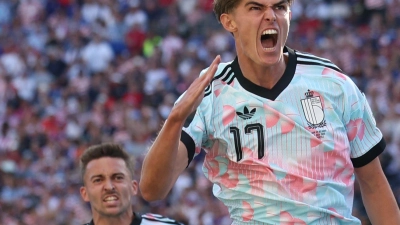 De Ketelaere traf für Belgien doppelt. (Foto: Maddy Grassy/AP/dpa)