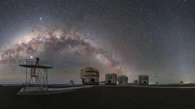 Lichtverschmutzung bedroht die Arbeit des Observatoriums auf dem chilenischen Berg Cerro Paranal.  (Foto: P. Horálek/European Southern Observatory/dpa)