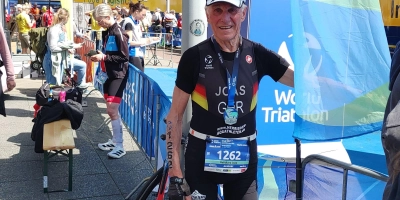 Weltmeister und Deutscher Meister in einem Aufmarsch: Reinhard Joas von den Herrieder Aquathleten. (Foto: Ida Widtmann)