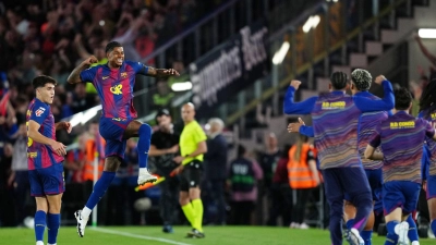 Marcus Rashford ließ den FC Barcelona und seine Fans bereits in der 9. Minute jubeln.  (Foto: Joan Mateu Parra/AP/dpa)