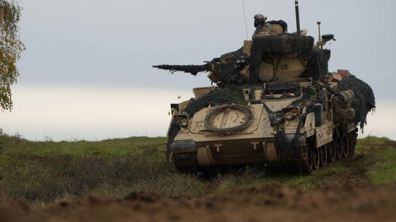 Rund 3.000 Kräfte haben bei der Militärübung „Combined Resolve 27-01“ der US-Army auf der Hohenfels Training Area teilgenommen. (Foto: Felix Kirberg/dpa)