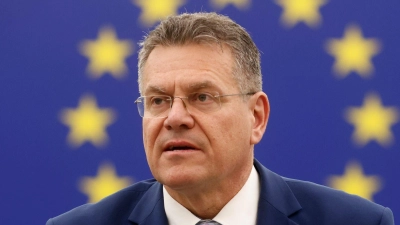 EU-Handelskommissar Maros Sefcovic sucht nach einer Einigung im Zollstreit mit den USA. (Foto: Jean-Francois Badias/AP/dpa)
