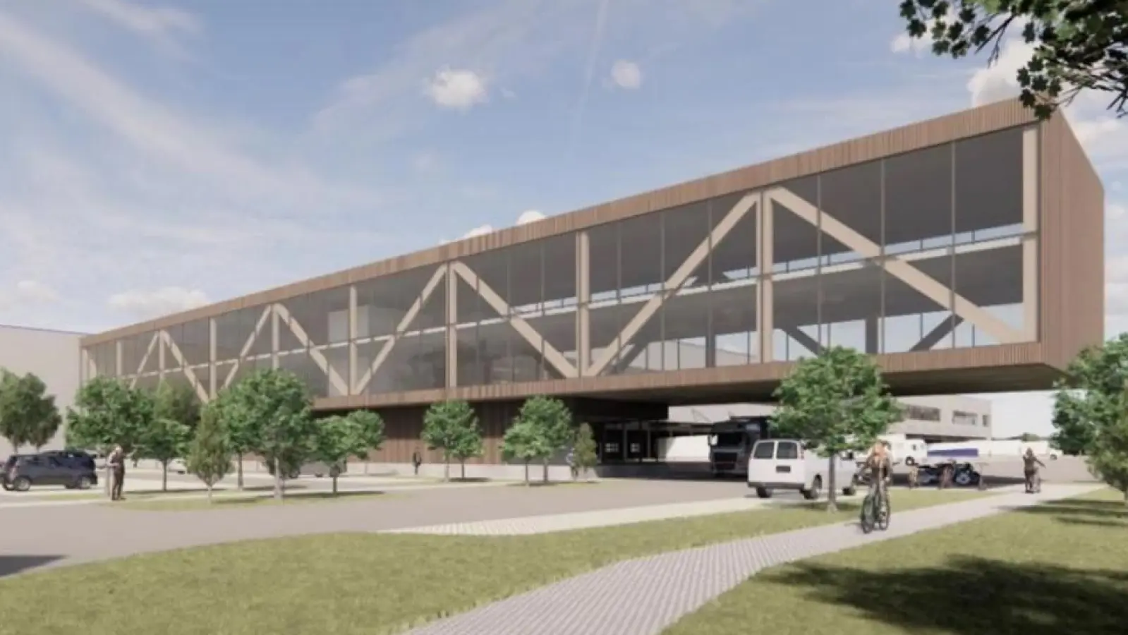 So wird das neue Lager für Bekleidung und Ausrüstung der Bundeswehr-Soldatinnen und Soldaten voraussichtlich aussehen.  (Grafik: Keller Group)