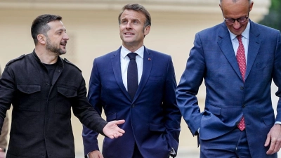 Merz will mit Selenskyj, Trump und Weiteren zur Ukraine beraten. (Archivbild) (Foto: Kay Nietfeld/dpa)