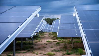 Im Sommer ist der Solarpark Flachslanden eröffnet worden. Die Bilanz der Neue Energie Flachslanden UG hat das erstmal ins Minus gedrückt. Das ist aber nur anfangs der Fall, versichert Bürgermeister Hans Henninger.  (Foto: René Chlopotowski)