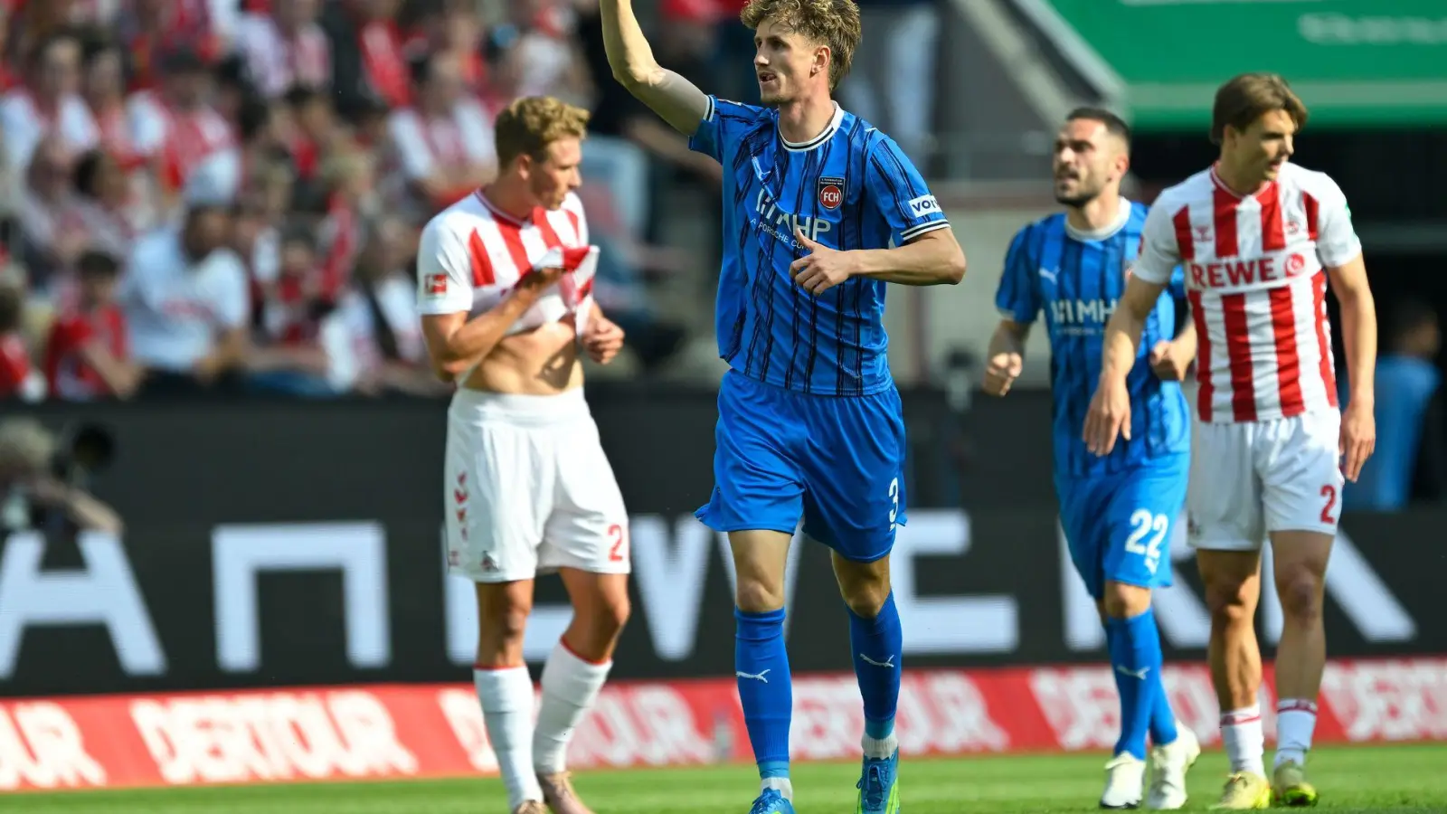 Heidenheims Jan Schöppner entschied mit seinen Toren die Partie.  (Foto: Ulrich Hufnagel/dpa)
