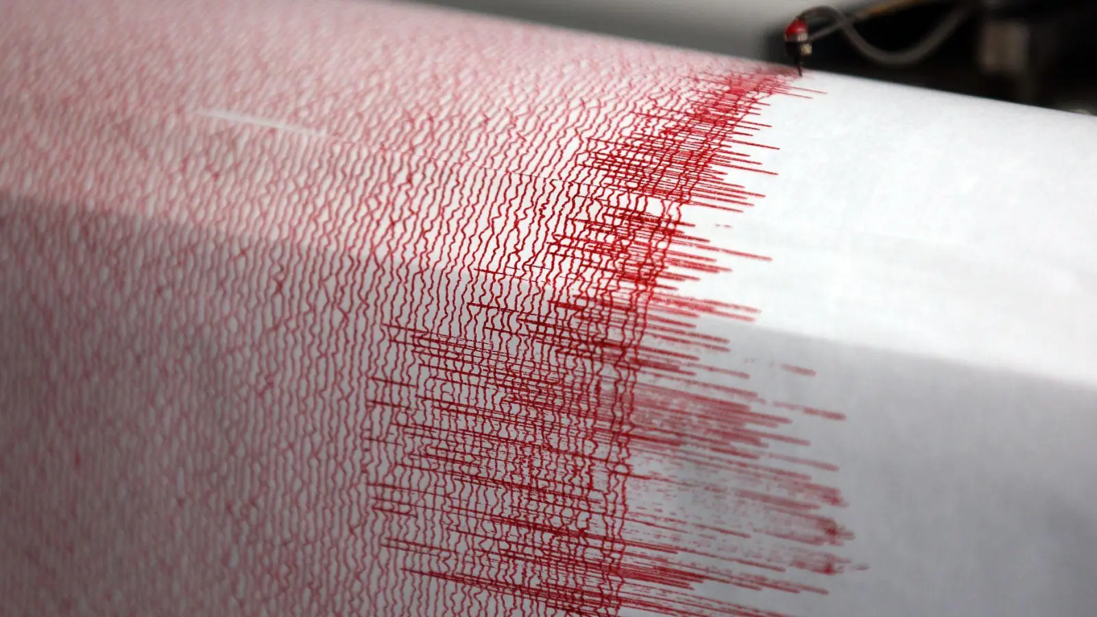 Der Seismograph einer Erdbebenwarte verzeichnet Ausschläge. (Symbolbild) (Foto: Oliver Berg/dpa)