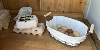 Es geht auch ohne Technik. Manche Vermarkter bieten ihre Waren im Körbchen an. (Foto: Gudrun Bayer)