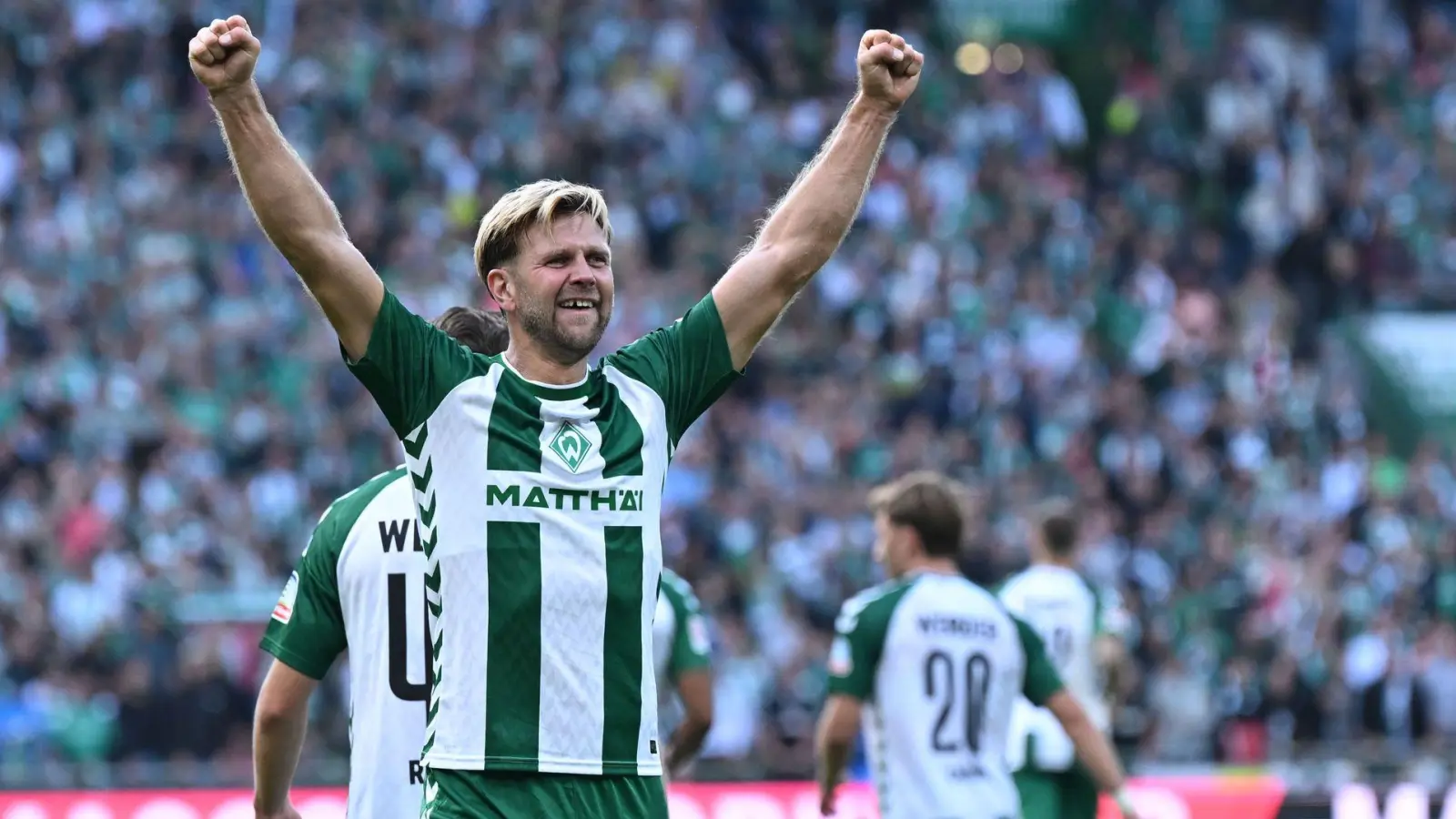 Emotionaler Jubel bei Werder-Stürmer Niclas Füllkrug nach seinem Treffer gegen RB Leipzig. (Foto: Carmen Jaspersen/dpa)
