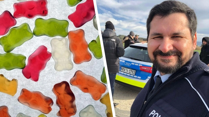 Für Gummibärchen macht der Bad Windsheimer Levent Özdil in einem Spot als Kommissar Fruchtgummi Werbung. (Foto: Sebastian Willnow/dpa-Zentralbild/dpa, Levent Özdil)