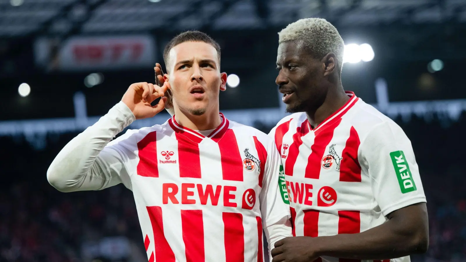 Erzielten je vier der jüngsten 13 Kölner Treffer: Said El Mala (links) und Ragnar Ache (Archivbild). (Foto: Marius Becker/dpa)