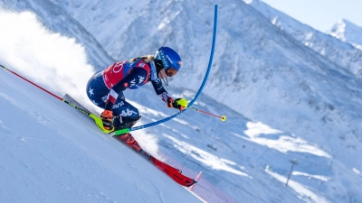 US-Star Mikaela Shiffrin war im Slalom von Gurgl wieder mal nicht zu schlagen. (Foto: Expa/Johann Groder/APA/dpa)