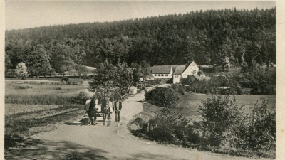 Diese Postkarte zeigt eine historische Ansicht der Scheermühle – ob vor dem verheerenden Brand oder nach dem Wiederaufbau ist unbekannt. (Repro: Sammlung Martin Schuster)