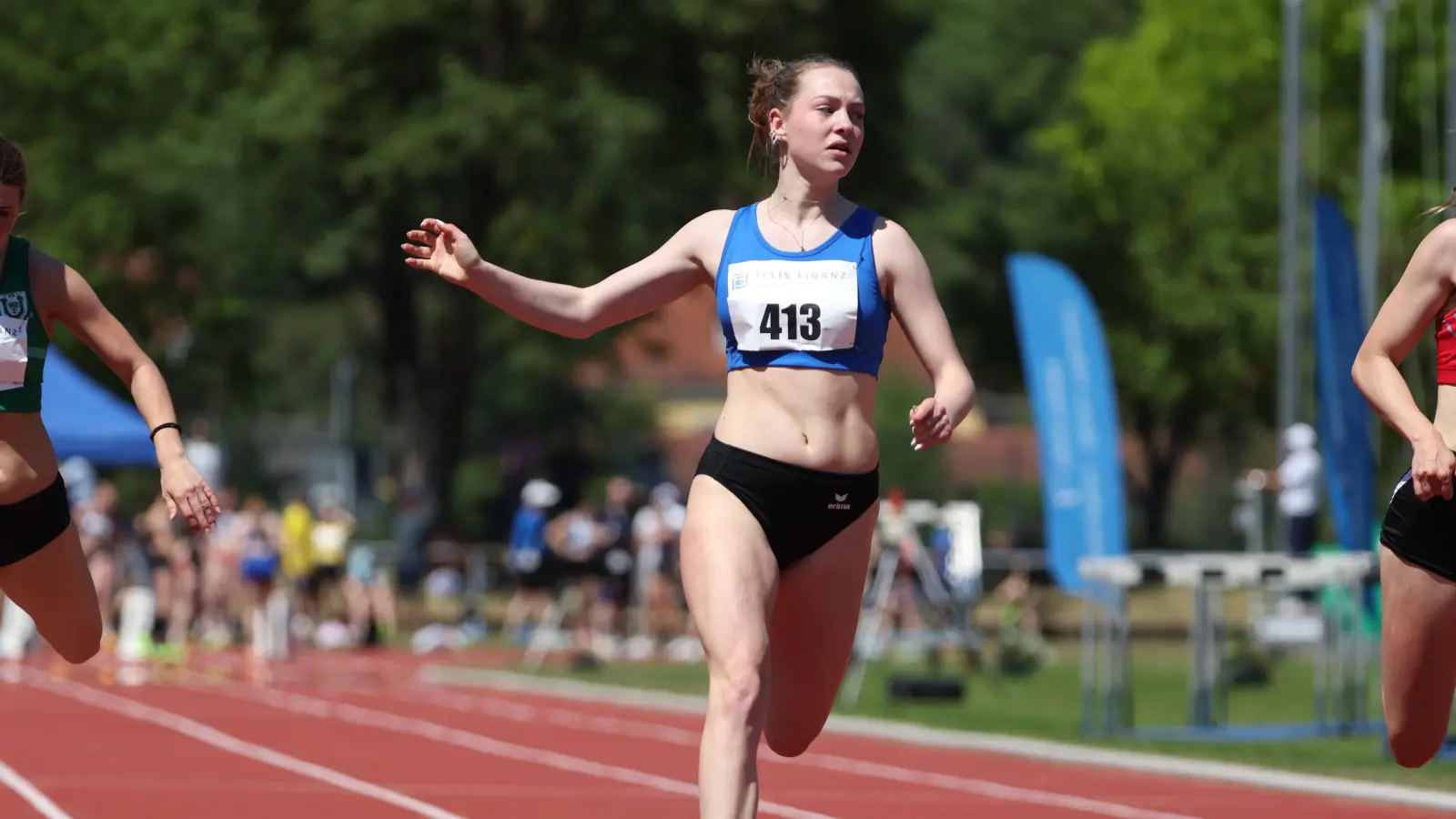 Sanja Kropf (Nummer 413) siegte über 200 m und wurde Zweite über 100 m. (Foto: Theo Kiefner)