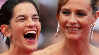Die Darsteller Bruno Levy (l-r), Suzanne Lindon und Cecile de France bei der Premiere in Cannes im Mai 2025. (Foto: Natacha Pisarenko/Invision/dpa)