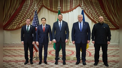 Bei Gesprächen in Saudi-Arabien hat die Ukraine einer befristeten Waffenruhe mit Russland zugestimmt und erhielt im Gegenzug eine Wiederaufnahme der US-amerikanischen Militärhilfe. (Archivbild) (Foto: -/Ukrainian Presidential Press Office/AP/dpa)